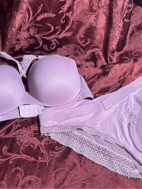 Victoria's Secret Lavender Push-Up Bra & Lace Bikini Set 38D XL